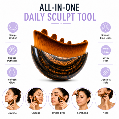 Lymphatic Drainage Face Massage Brush | Sculpt, Lift & Glow