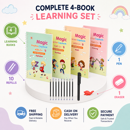 Magic Practice Copybook for Kids | Handwriting Learning Set