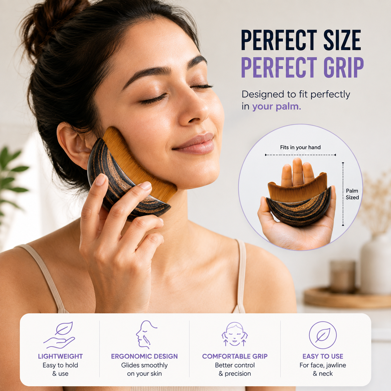 Lymphatic Drainage Face Massage Brush | Sculpt, Lift & Glow