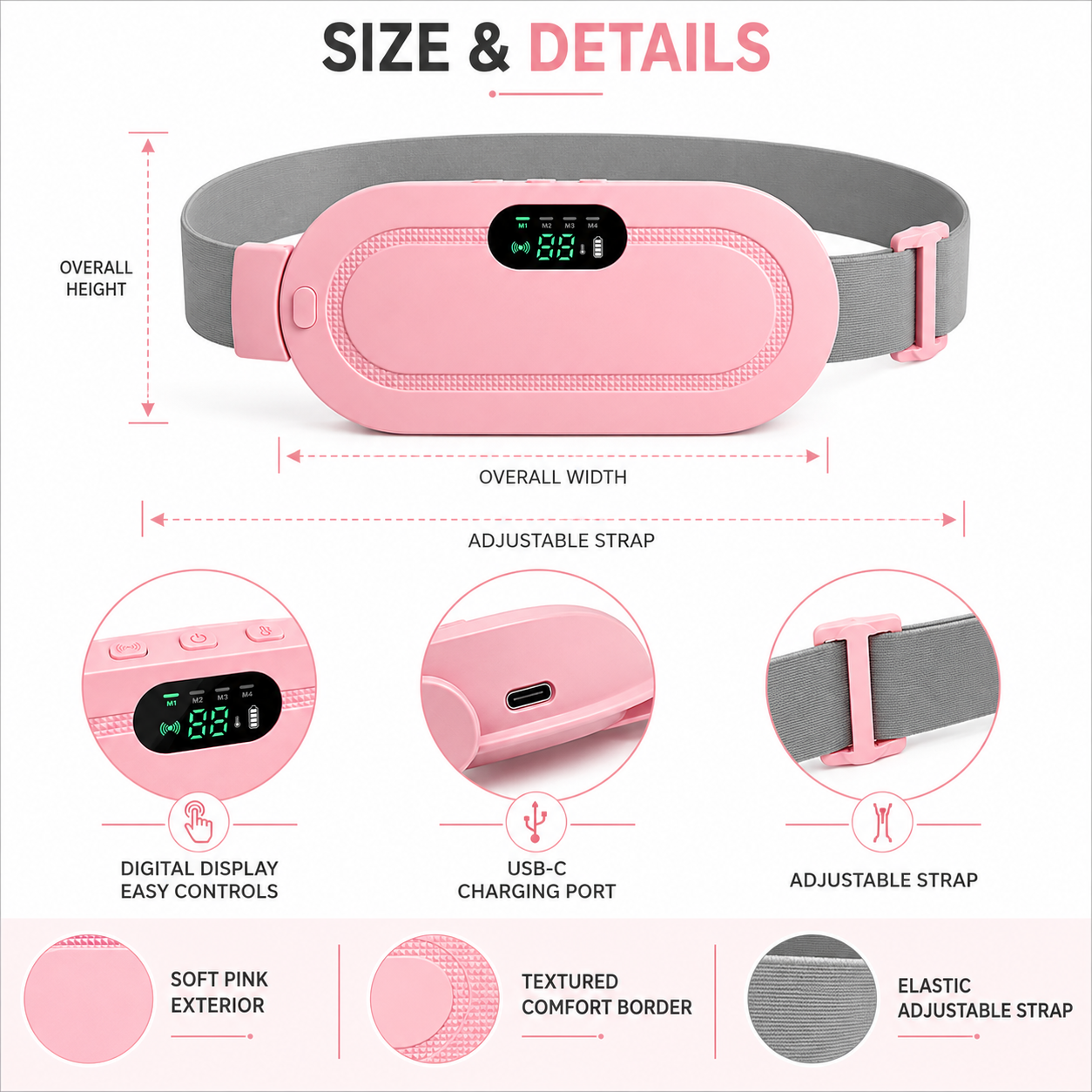 Cordless Heating Pad for Menstrual Cramps & Period Pain Relief