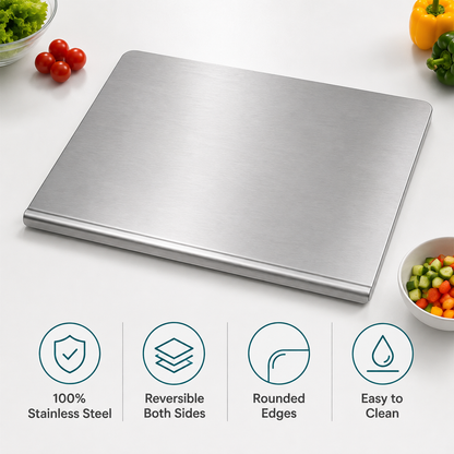 Stainless Steel Chopping Board – Hygienic, Durable & Dishwasher Safe