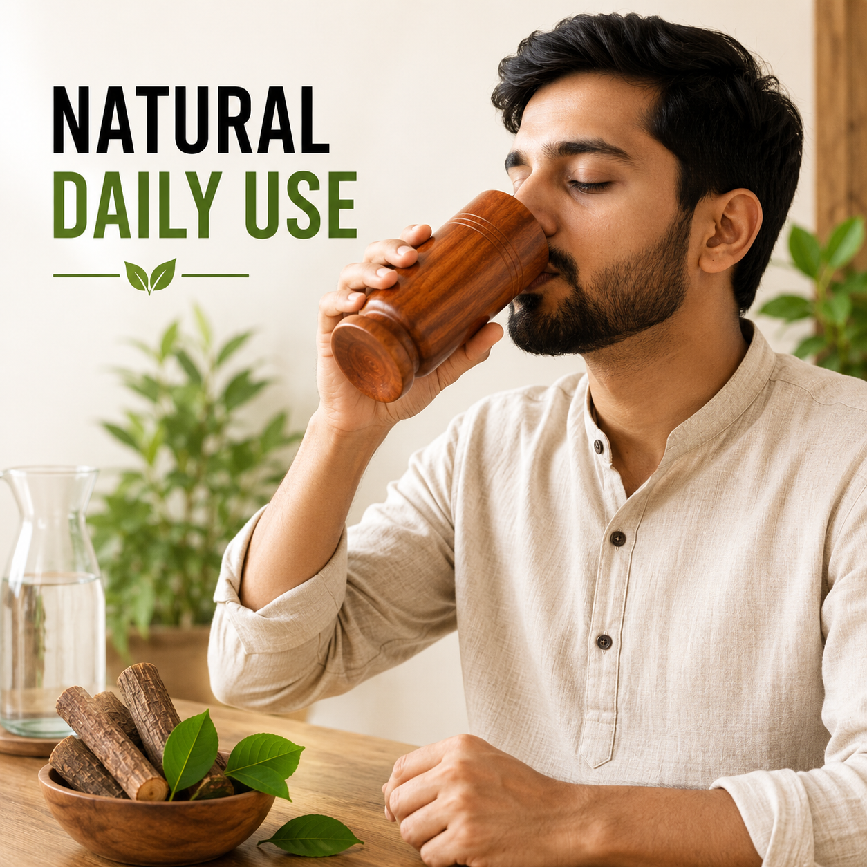 Natural Vijaysar Wooden Tumbler – Traditional Ayurvedic Wellness Cup