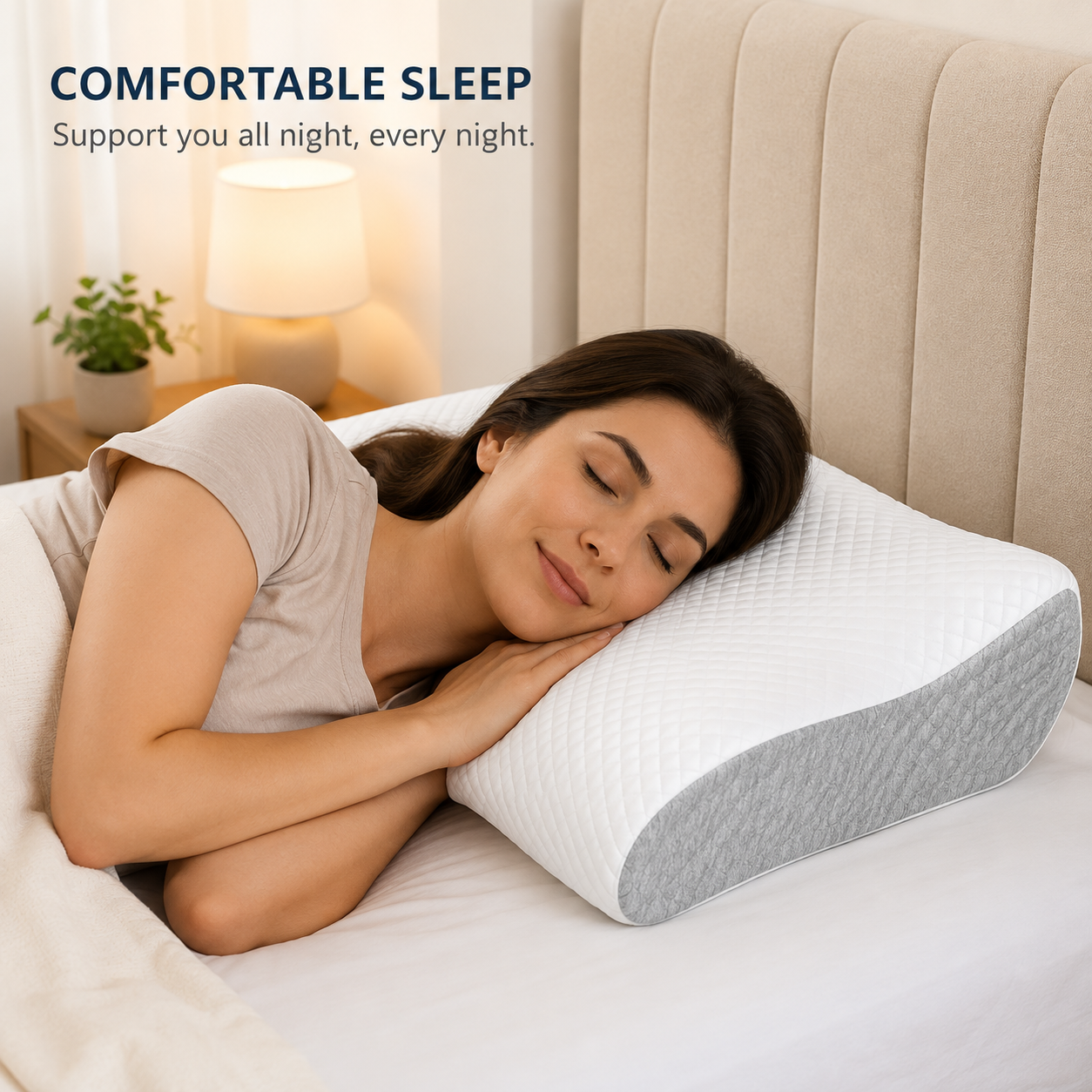 Orthopedic Neck Pillow for Pain Relief | Memory Foam Cervical Pillow for Better Sleep