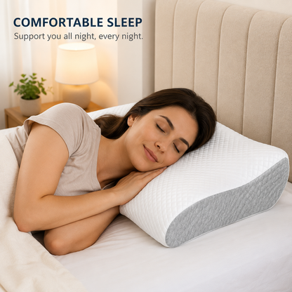 Orthopedic Neck Pillow for Pain Relief | Memory Foam Cervical Pillow for Better Sleep