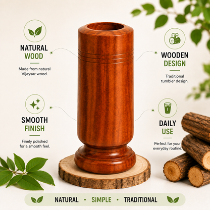 Natural Vijaysar Wooden Tumbler – Traditional Ayurvedic Wellness Cup
