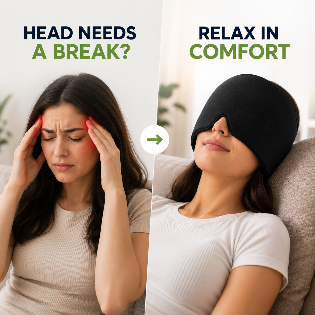 Migraine Relief Cap – Hot & Cold Gel Headache Wrap