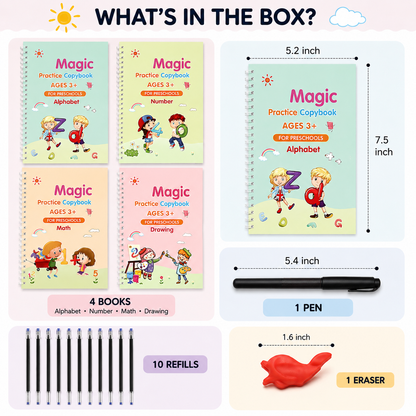 Magic Practice Copybook for Kids | Handwriting Learning Set